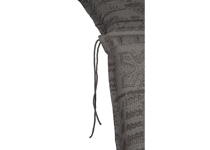 Niedriglehner Auflage Boa Vista  mit Ornamenten in dunkelgrau auf grauem Hintergrund, M127