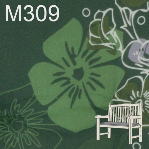 Gartenbankauflagen nach Mass Motiv grüne Blumenranke M309
