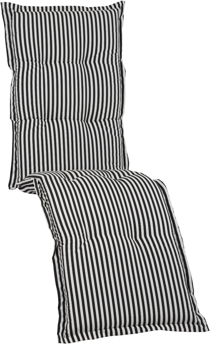 Gartenstuhlauflage für Relaxstühle skandinavisch Streifen schwarz weiß