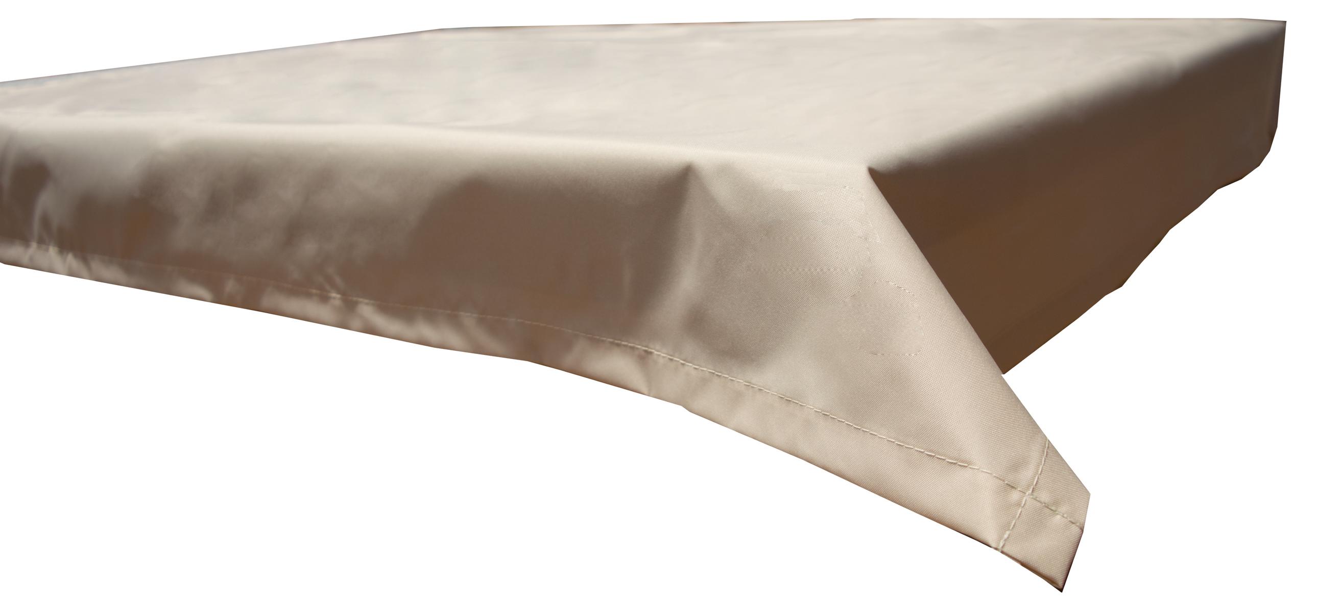 Wasserabweisende Tischdecke 100% Polyester in beige 110x140 cm
