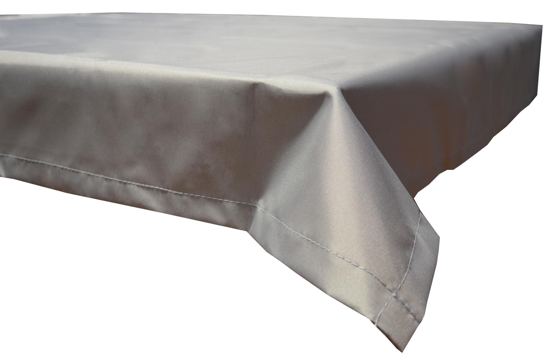 Wasserabweisende Tischdecke 100% Polyester in hellgrau 110x140 cm
