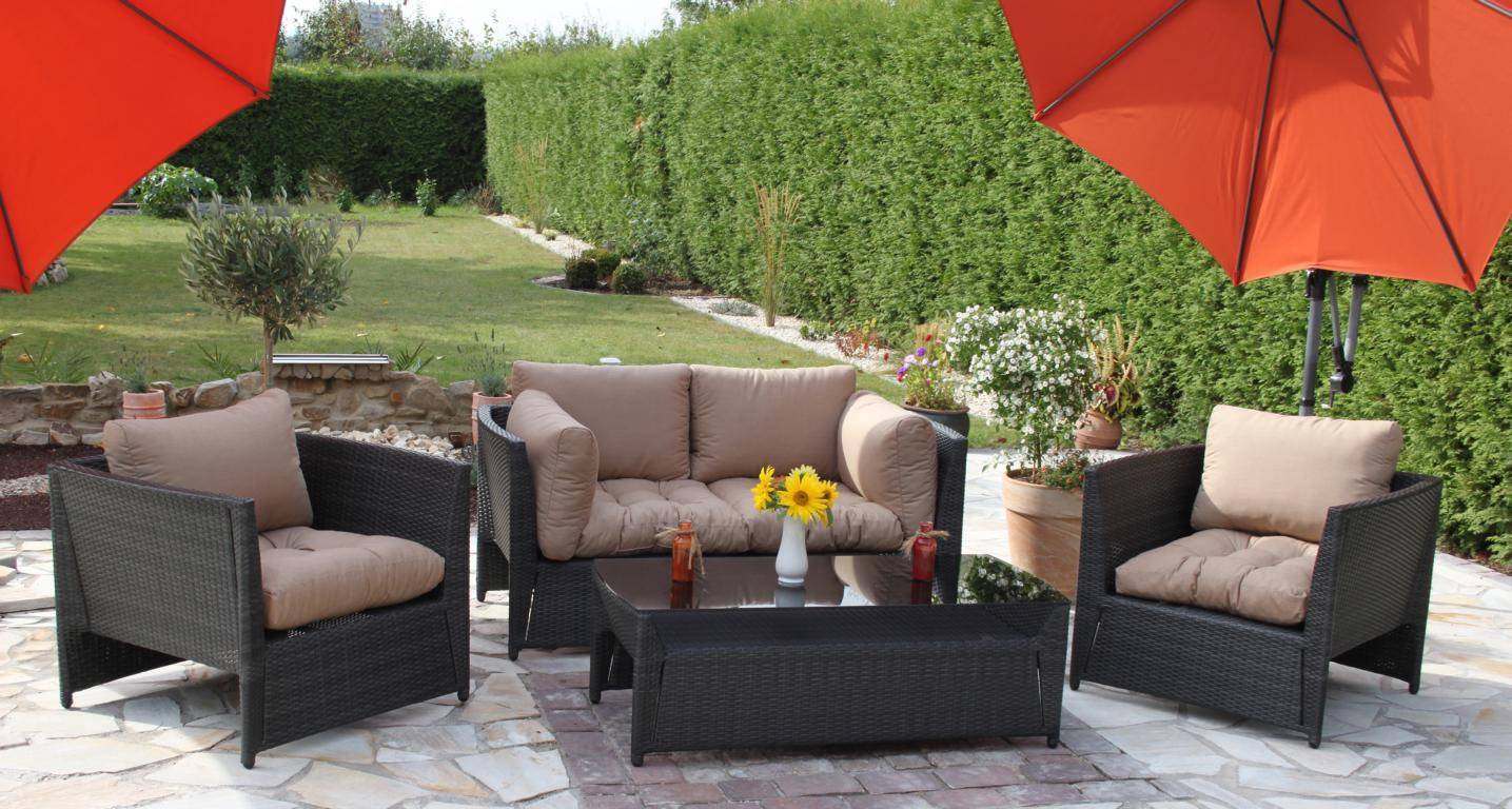 Lounge Sitzkissen für Rattan Gartenmöbel 60 x 60 cm in der Farbe sand