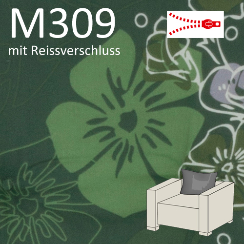 beo Lounge Rückenkissen Blumenranke grün nach Mass ca. 20 cm Dick M309