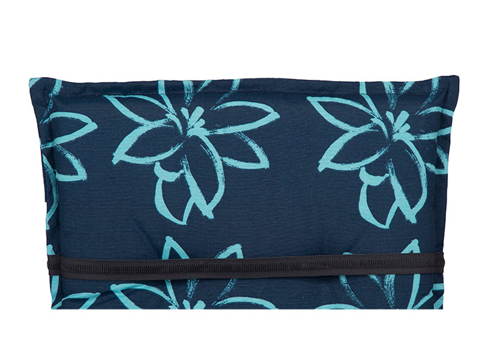 beo® Bunde Gartenstuhlaufllage für Niedriglehner M134 Blume hell-blau
