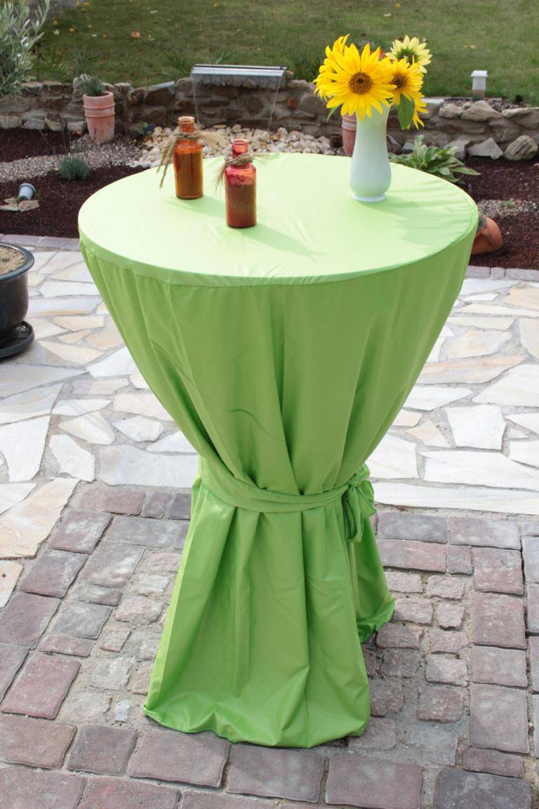 Stehtischhusse Stehtischüberwurf in hellgrün für Tische mit 80cm Durchmesser