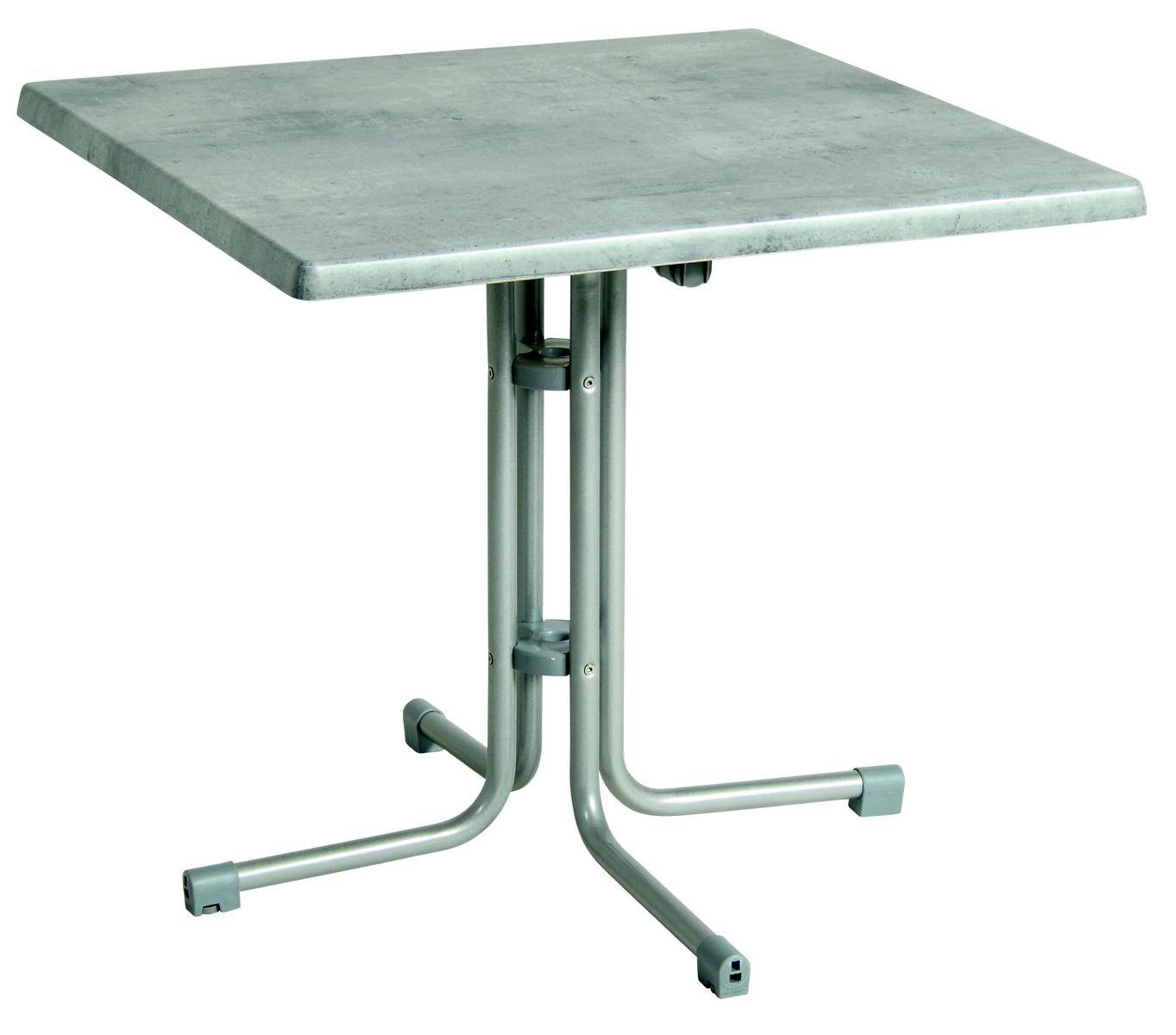 acamp® piazza 56685 Bistrotisch 80x80 cm in platin cemento grigio Tischplatte Topalit