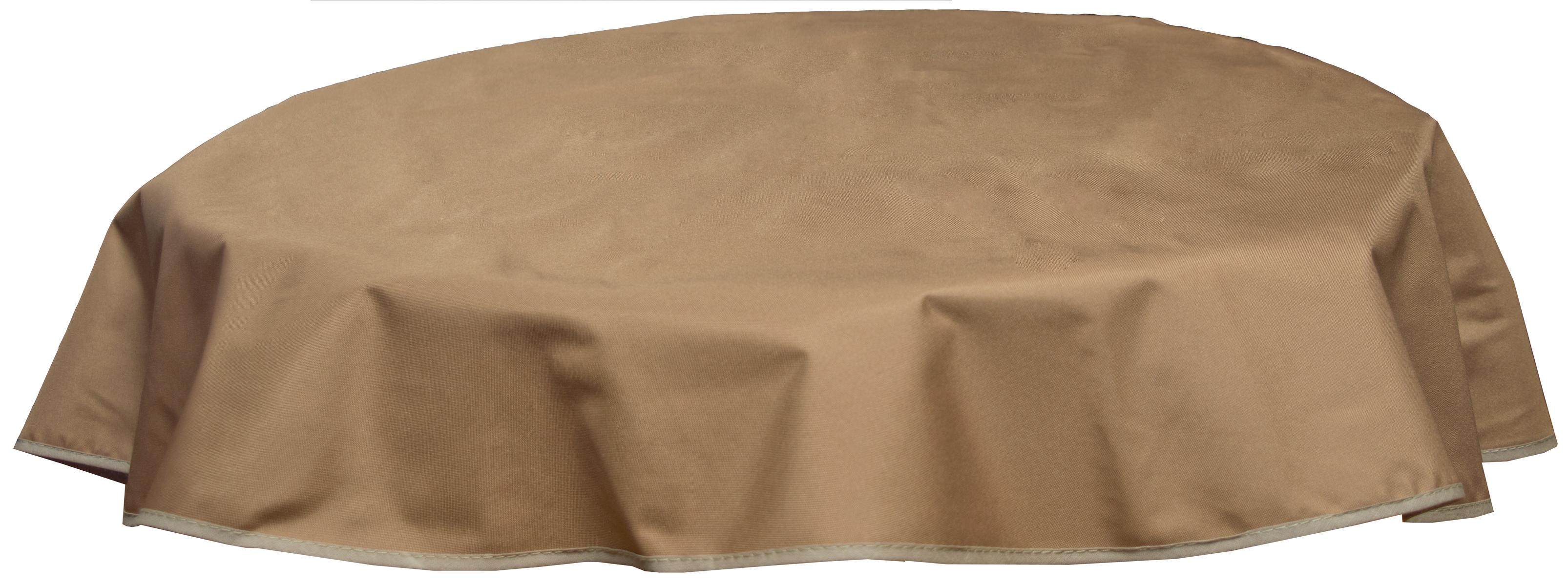 Runde Tischdecke 120cm wasserabweisend 100% Polyester in sand