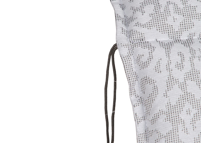 Relax-Auflage Tilburg, leichtes hellgrau mit cremfarbenen brokat Muster in Form einer  Blumen-Bordüre 