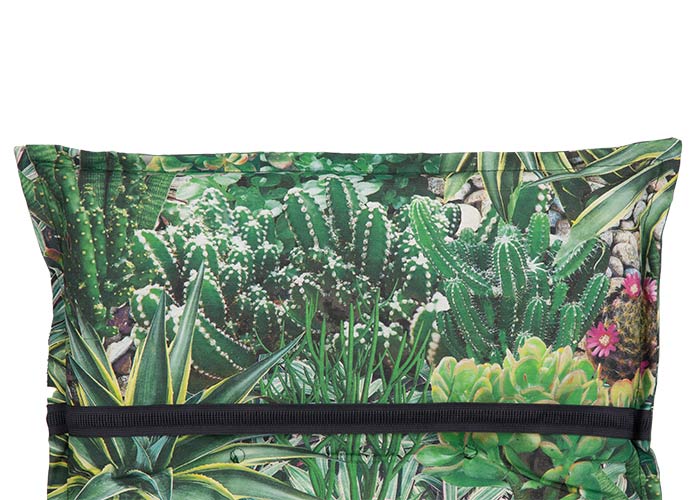 BE911 Turin - Tegernsee, Auflage für Gartenliegen mit Kaktusgarten Design aus Mischgewebe ( 50% Baumwolle / 50% Polyester )