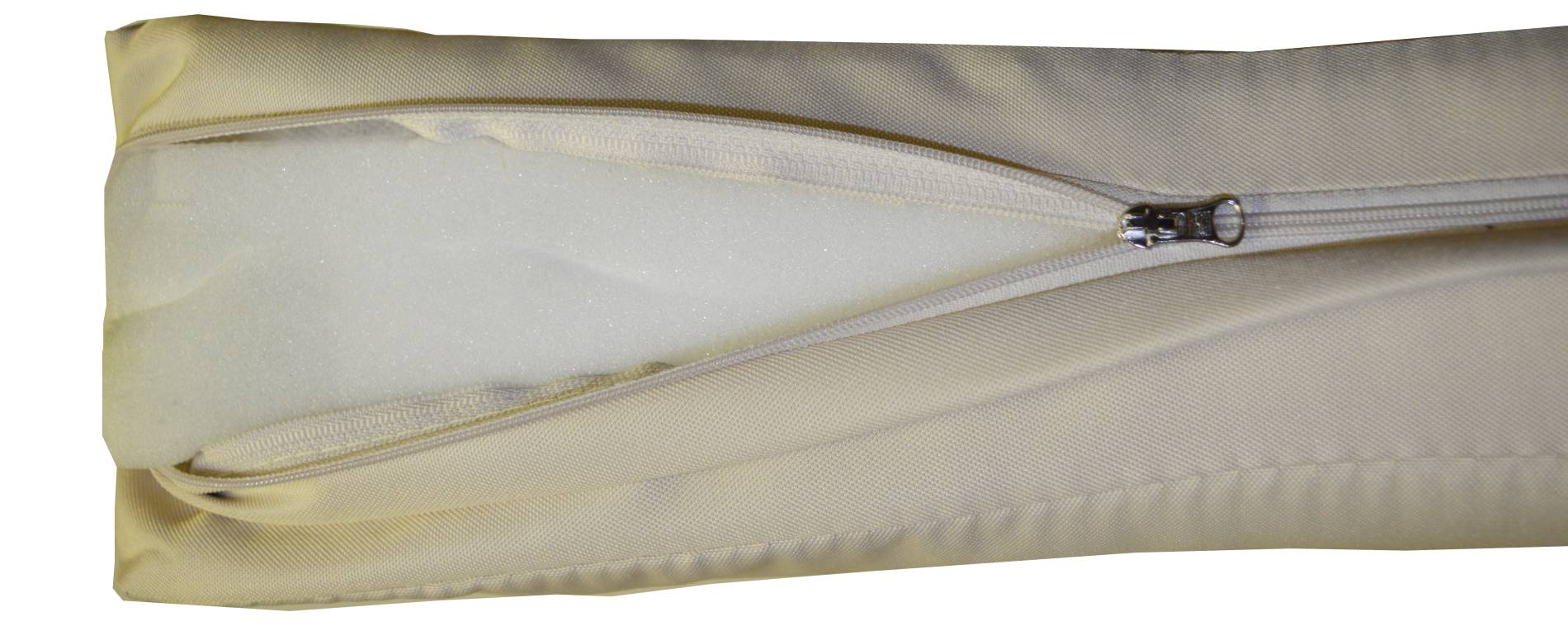 Premium Schaukelauflage Kissen mit Reissverschlüssen für Hollywoodschaukel wasserabweisend in beige 2-teilig