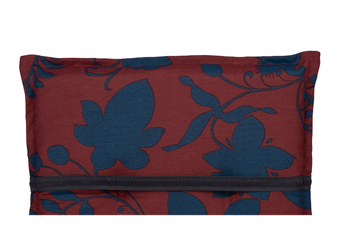 Relaxauflage Braunschweig für Gartenstuhl mit rot-blauer Blumenranke, M126