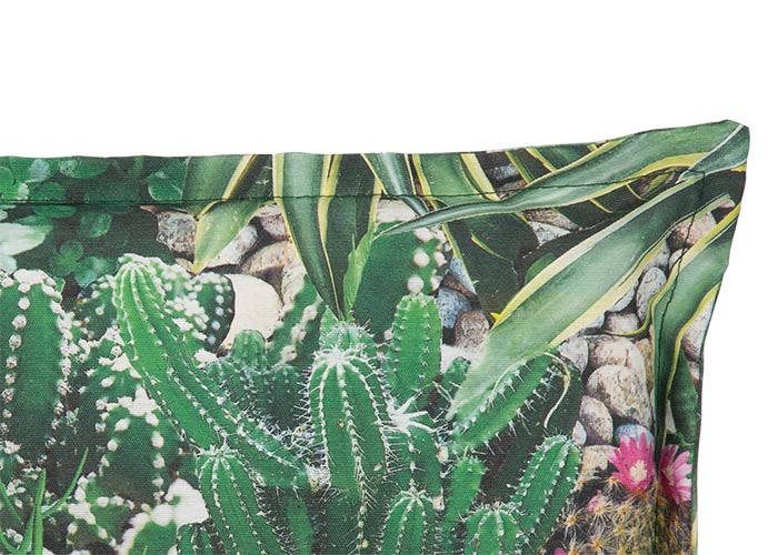 BE911 Turin - Tegernsee, Auflage für Gartenliegen mit Kaktusgarten Design aus Mischgewebe ( 50% Baumwolle / 50% Polyester )