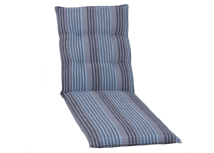 BE210 Tissa Gartenliege, dänisches Design, Streifen in Blautönen aus 75% Baumwolle / 25% Polyester